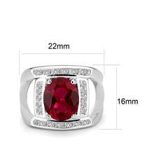 Load image into Gallery viewer, LO5S092 -  Sterling Silver Ring with CZ  in Red No Plated