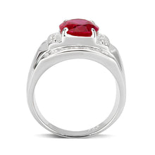 Load image into Gallery viewer, LO5S092 -  Sterling Silver Ring with CZ  in Red No Plated