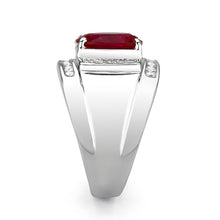 Load image into Gallery viewer, LO5S092 -  Sterling Silver Ring with CZ  in Red No Plated