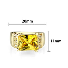 Load image into Gallery viewer, LO5W101- IP Gold Plated Ring with CZ In Topaz