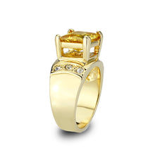 Load image into Gallery viewer, LO5W101- IP Gold Plated Ring with CZ In Topaz