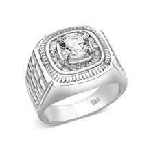 Load image into Gallery viewer, LO5S163- Sterling Silver   Ring with Clear CZ   High Polished(No Plated)