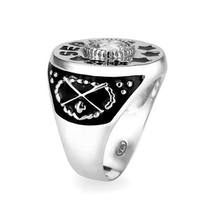 LO5S166- Sterling Silver   Ring with Clear CZ   High Polished(No Plated)
