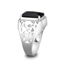 Load image into Gallery viewer, LO5S181- Sterling Silver   Ring with Onyx   High Polished(No Plated)