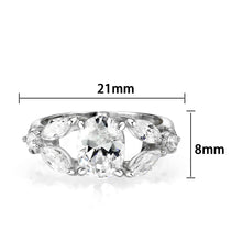 Load image into Gallery viewer, LO5S074- Sterling Silver Ring with CZ In Clear High Polished( NO Plating)