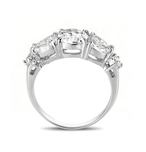 Load image into Gallery viewer, LO5S074- Sterling Silver Ring with CZ In Clear High Polished( NO Plating)
