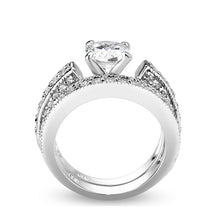 Load image into Gallery viewer, LO5S075- Sterling Silver Ring with CZ In Clear High Polished( NO Plating)