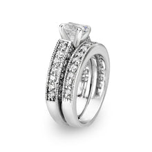 Load image into Gallery viewer, LO5S075- Sterling Silver Ring with CZ In Clear High Polished( NO Plating)