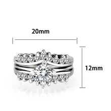 Load image into Gallery viewer, LO5S076- Sterling Silver Ring with CZ In Clear High Polished( NO Plating)