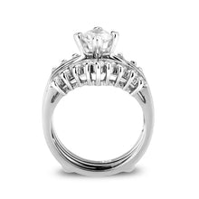 Load image into Gallery viewer, LO5S076- Sterling Silver Ring with CZ In Clear High Polished( NO Plating)