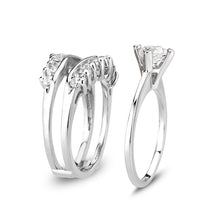 Load image into Gallery viewer, LO5S076- Sterling Silver Ring with CZ In Clear High Polished( NO Plating)