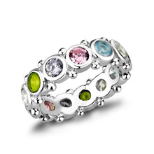 Load image into Gallery viewer, LO5S077- Sterling Silver Ring with CZ In Multi-Color High Polished( NO Plating)