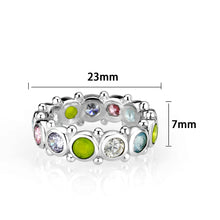 Load image into Gallery viewer, LO5S077- Sterling Silver Ring with CZ In Multi-Color High Polished( NO Plating)