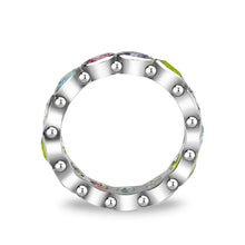 Load image into Gallery viewer, LO5S077- Sterling Silver Ring with CZ In Multi-Color High Polished( NO Plating)