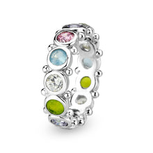 Load image into Gallery viewer, LO5S077- Sterling Silver Ring with CZ In Multi-Color High Polished( NO Plating)