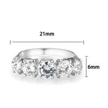 Load image into Gallery viewer, LO5S078- Sterling Silver Ring with CZ In Clear High Polished( NO Plating)