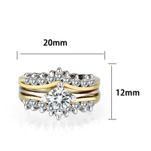 Load image into Gallery viewer, LO5S079- Sterling Silver Ring with CZ In Clear Two-Tone