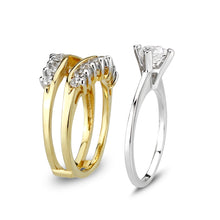 Load image into Gallery viewer, LO5S079- Sterling Silver Ring with CZ In Clear Two-Tone