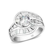 Load image into Gallery viewer, LO5S080- Sterling Silver Ring with CZ In Clear High Polished( No Plating)