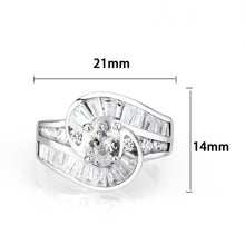 Load image into Gallery viewer, LO5S080- Sterling Silver Ring with CZ In Clear High Polished( No Plating)