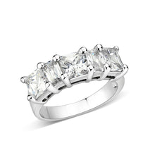 Load image into Gallery viewer, LO5S082- Sterling Silver Ring with CZ In Clear High Polished( NO Plating)