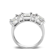 Load image into Gallery viewer, LO5S082- Sterling Silver Ring with CZ In Clear High Polished( NO Plating)