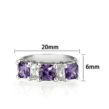 Load image into Gallery viewer, LO5S083- Sterling Silver Ring with CZ In Amethyst High Polished( NO Plating)