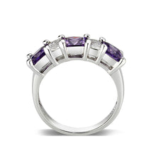 Load image into Gallery viewer, LO5S083- Sterling Silver Ring with CZ In Amethyst High Polished( NO Plating)