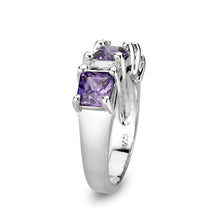 Load image into Gallery viewer, LO5S083- Sterling Silver Ring with CZ In Amethyst High Polished( NO Plating)