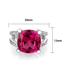 Load image into Gallery viewer, LO5S084- Sterling Silver Ring with CZ In Ruby High Polished( NO Plating)