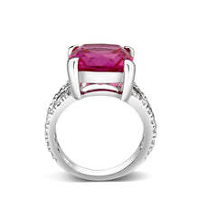 Load image into Gallery viewer, LO5S084- Sterling Silver Ring with CZ In Ruby High Polished( NO Plating)