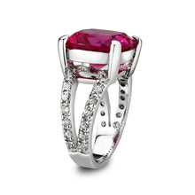 Load image into Gallery viewer, LO5S084- Sterling Silver Ring with CZ In Ruby High Polished( NO Plating)