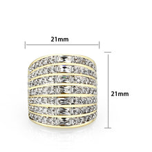 Load image into Gallery viewer, LO5W094- Gold Plated Brass Ring with CZ In Clear