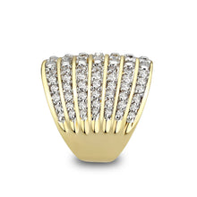 Load image into Gallery viewer, LO5W094- Gold Plated Brass Ring with CZ In Clear