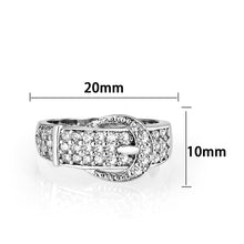 Load image into Gallery viewer, LO5W097-Rhodium Plated Brass Ring with CZ In Clear