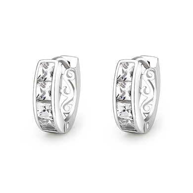 LO5S107 - Sterling Silver Earrings with AAA Grade CZ  in Clear