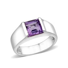 Load image into Gallery viewer, LO5S228- Sterling Silver Ring with CZ In Amethysts High Polished( NO Plating)