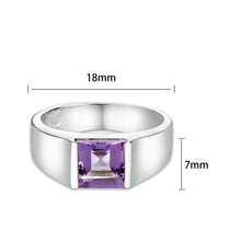 Load image into Gallery viewer, LO5S228- Sterling Silver Ring with CZ In Amethysts High Polished( NO Plating)