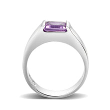Load image into Gallery viewer, LO5S228- Sterling Silver Ring with CZ In Amethysts High Polished( NO Plating)