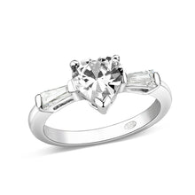 Load image into Gallery viewer, LO5S230- Sterling Silver Ring with CZ In Clear High Polished( NO Plating)