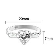 Load image into Gallery viewer, LO5S230- Sterling Silver Ring with CZ In Clear High Polished( NO Plating)
