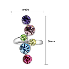 Load image into Gallery viewer, LO5S231- Sterling Silver Ring with CZ In Multi Color High Polished( NO Plating)