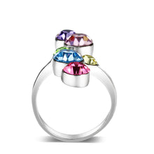 Load image into Gallery viewer, LO5S231- Sterling Silver Ring with CZ In Multi Color High Polished( NO Plating)