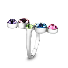 Load image into Gallery viewer, LO5S231- Sterling Silver Ring with CZ In Multi Color High Polished( NO Plating)