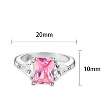 Load image into Gallery viewer, LO5S232- Sterling Silver Ring with CZ In Pink High Polished( NO Plating)