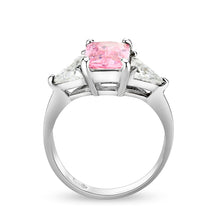 Load image into Gallery viewer, LO5S232- Sterling Silver Ring with CZ In Pink High Polished( NO Plating)