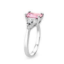 Load image into Gallery viewer, LO5S232- Sterling Silver Ring with CZ In Pink High Polished( NO Plating)