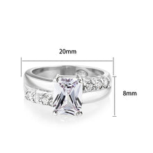 Load image into Gallery viewer, LO5S233- Sterling Silver Ring with CZ In Clear High Polished( NO Plating)