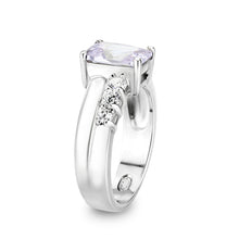 Load image into Gallery viewer, LO5S233- Sterling Silver Ring with CZ In Clear High Polished( NO Plating)
