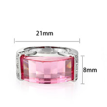 Load image into Gallery viewer, LO5W235- Brass Ring with CZ In Pink Rhodium Plated